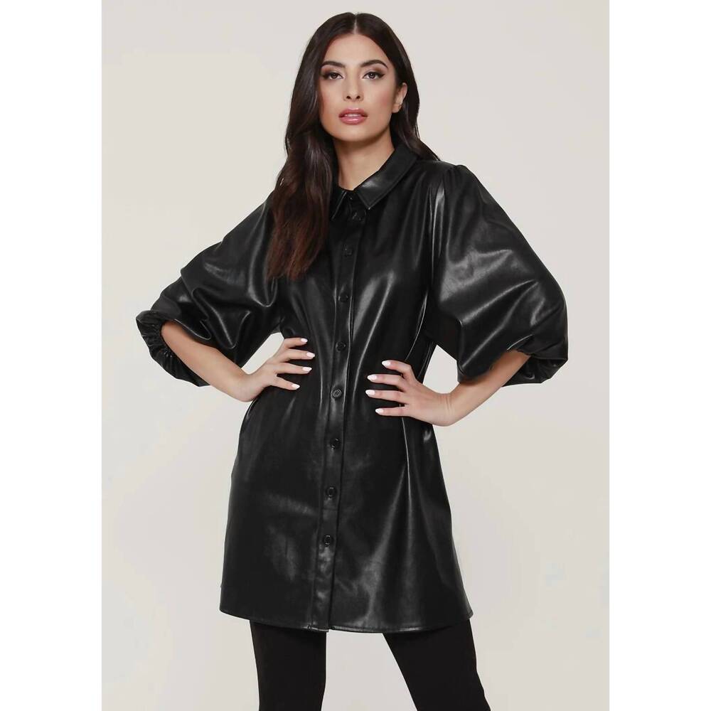 NEW DOLCE CABO soft vegan leather tunic in black